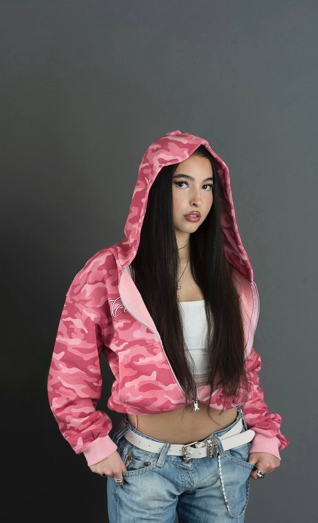 CAMO HOODIE PINK